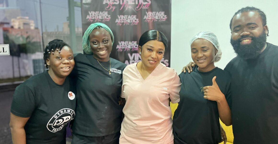 The Vintage Aesthetics By Madell team together at the clinic